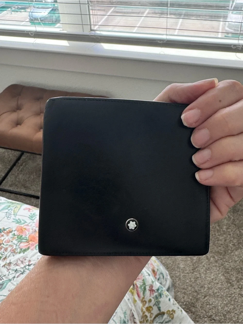 Montblanc Black Leather Wallet with Signature Emblem